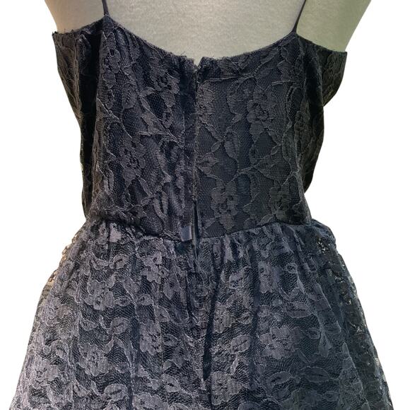 VTG 90s Whimsigoth Dress Sz M Black Lace Tiered Sequins Fairygrunge Sweetheart - Picture 9 of 16